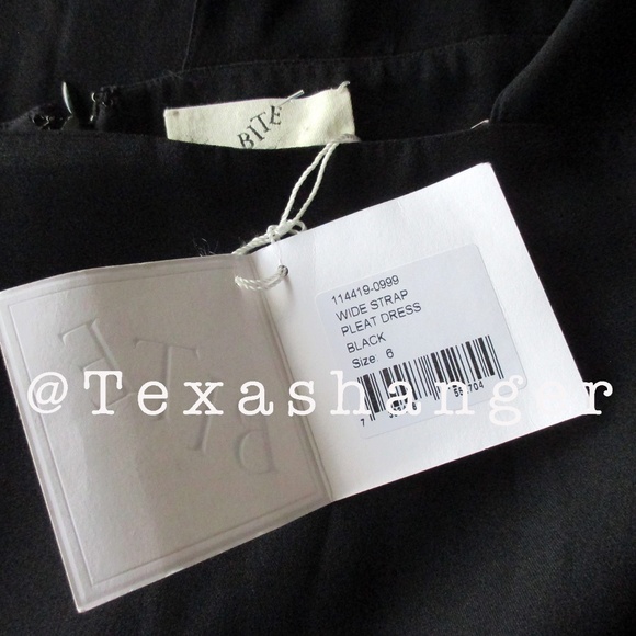 NWT BITE Studios Wide Strap Pleat Dress Size 2 Black - Picture 13 of 14